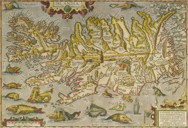 mapa Islandu vytvoen Gudbrandurem Thorlakssonem v roce 1590